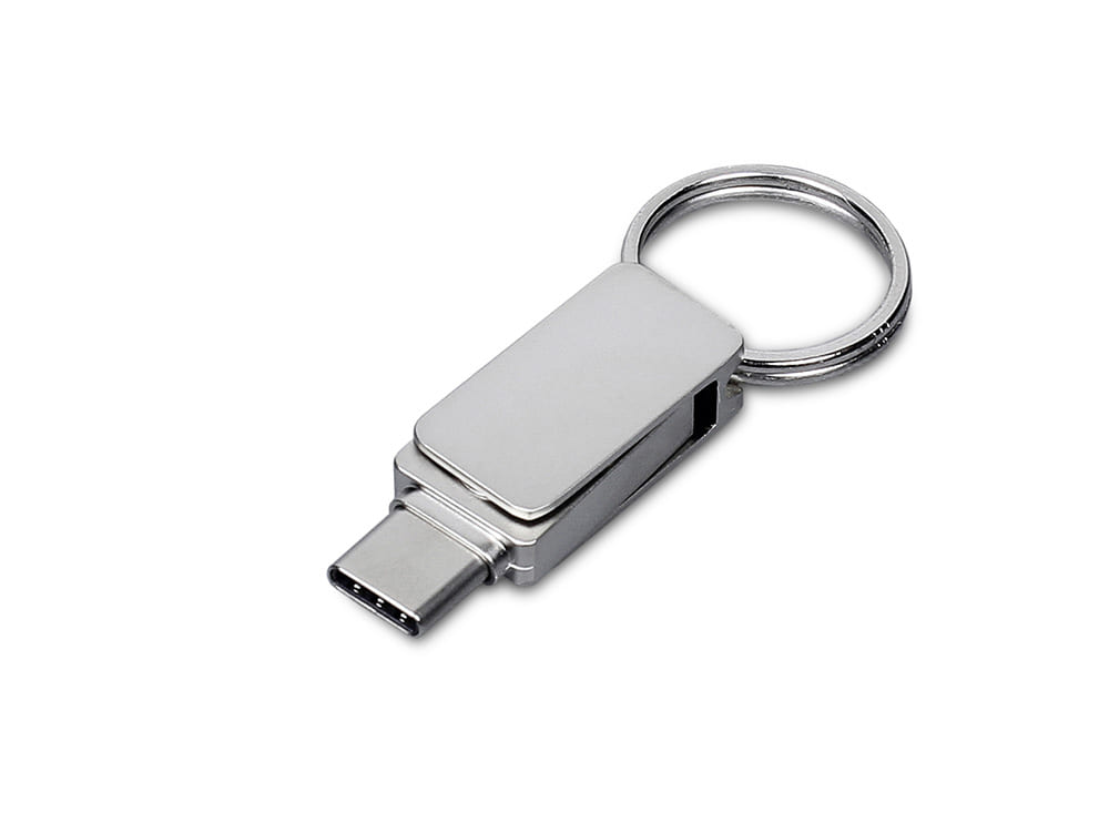 USB 2.0- флешка «Mercury» на 8 Гб с поворотным механизмом и дополнительным разъемом Type-C