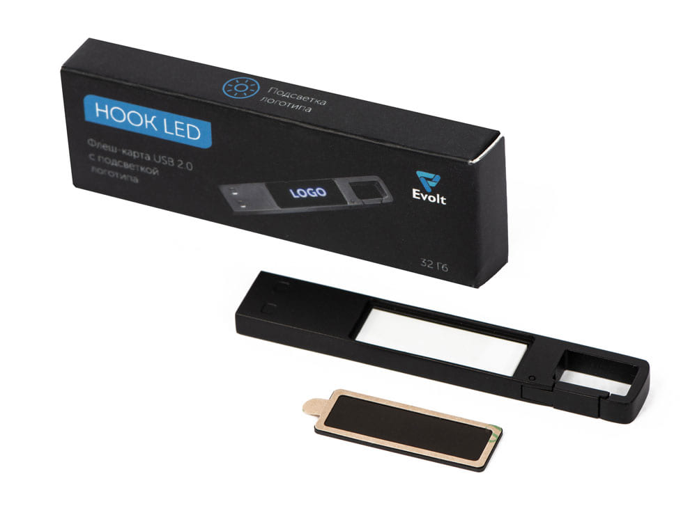 USB 2.0- флешка на 32 Гб c подсветкой логотипа «Hook LED» — изображение 9