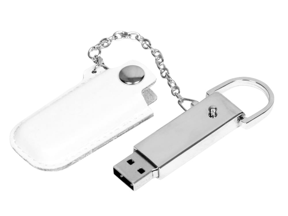 USB 2.0- флешка на 16 Гб в массивном корпусе с кожаным чехлом — изображение 2