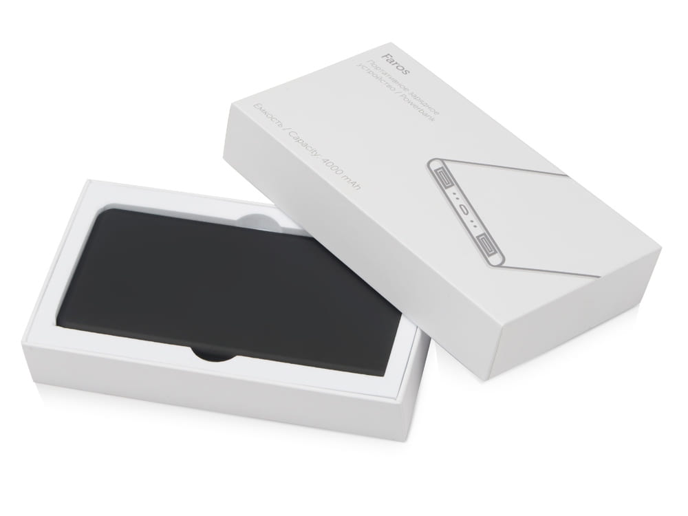 Внешний аккумулятор с подсветкой логотипа «Faros», soft-touch, 4000 mAh — изображение 7