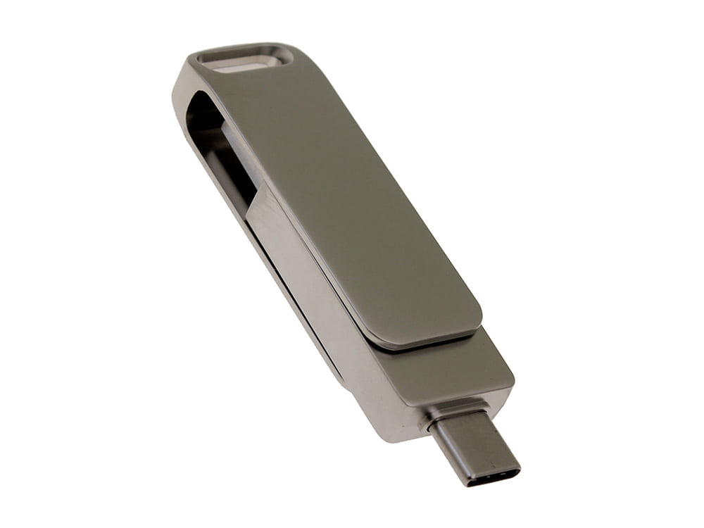 USB 3.0- флешка на 16 Гб с поворотным механизмом и дополнительным разъемом Type-C — изображение 2