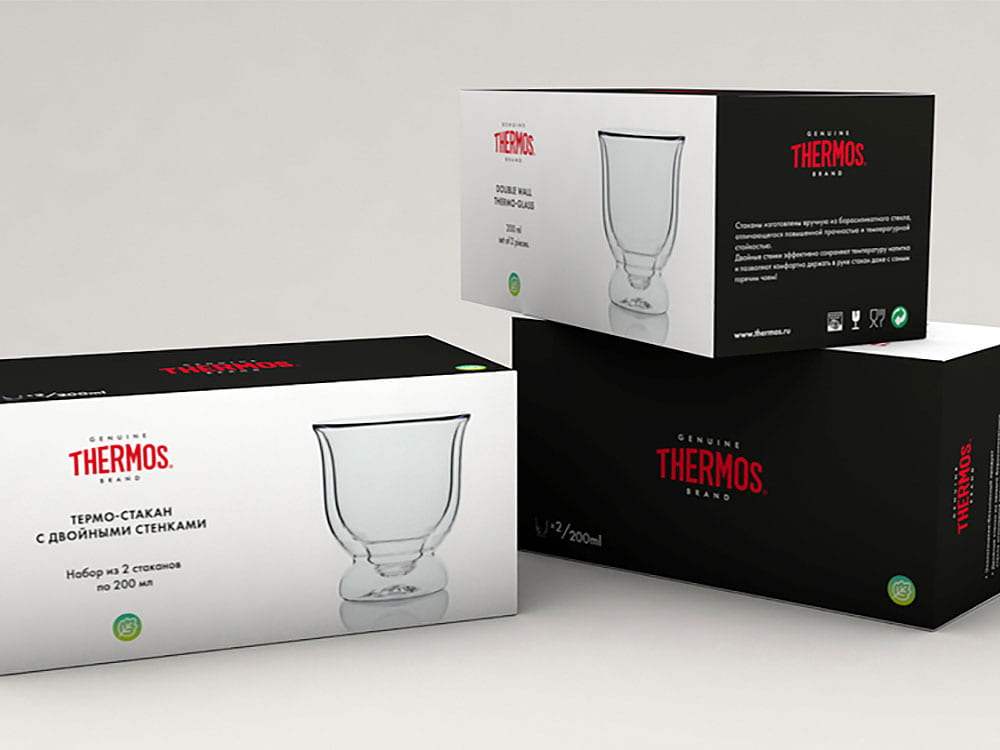 Набор стаканов из двойного стекла THERMOS, 200мл — изображение 3