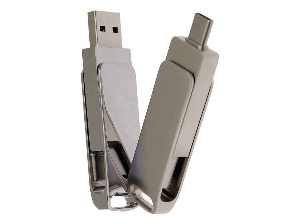 USB 3.0- флешка на 16 Гб с поворотным механизмом и дополнительным разъемом Type-C — изображение 5