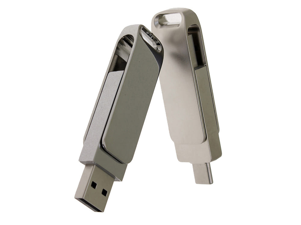 USB 3.0- флешка на 16 Гб с поворотным механизмом и дополнительным разъемом Type-C — изображение 4