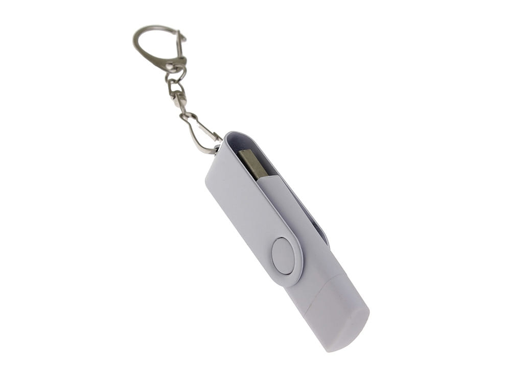 USB 2.0- флешка на 8 Гб с поворотным механизмом и дополнительным разъемом Type-C — изображение 2